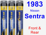 Front & Rear Wiper Blade Pack for 1983 Nissan Sentra - Assurance