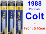 Front & Rear Wiper Blade Pack for 1988 Plymouth Colt - Assurance