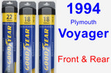 Front & Rear Wiper Blade Pack for 1994 Plymouth Voyager - Assurance