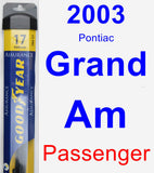 Passenger Wiper Blade for 2003 Pontiac Grand Am - Assurance