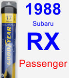 Passenger Wiper Blade for 1988 Subaru RX - Assurance