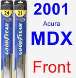 Front Wiper Blade Pack for 2001 Acura MDX - Hybrid