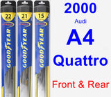 Front & Rear Wiper Blade Pack for 2000 Audi A4 Quattro - Hybrid