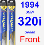 Front Wiper Blade Pack for 1994 BMW 320i - Hybrid