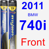 Front Wiper Blade Pack for 2011 BMW 740i - Hybrid