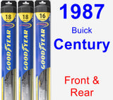 Front & Rear Wiper Blade Pack for 1987 Buick Century - Hybrid