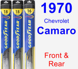 Front & Rear Wiper Blade Pack for 1970 Chevrolet Camaro - Hybrid