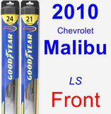 Front Wiper Blade Pack for 2010 Chevrolet Malibu - Hybrid
