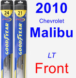 Front Wiper Blade Pack for 2010 Chevrolet Malibu - Hybrid