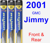 Front & Rear Wiper Blade Pack for 2001 GMC Jimmy - Hybrid