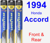 Front & Rear Wiper Blade Pack for 1994 Honda Accord - Hybrid