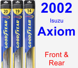 Front & Rear Wiper Blade Pack for 2002 Isuzu Axiom - Hybrid