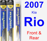 Front & Rear Wiper Blade Pack for 2007 Kia Rio - Hybrid