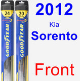 Front Wiper Blade Pack for 2012 Kia Sorento - Hybrid