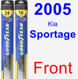 Front Wiper Blade Pack for 2005 Kia Sportage - Hybrid