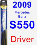 Driver Wiper Blade for 2009 Mercedes-Benz S550 - Hybrid