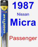 Passenger Wiper Blade for 1987 Nissan Micra - Hybrid