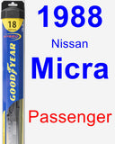 Passenger Wiper Blade for 1988 Nissan Micra - Hybrid