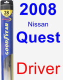 Driver Wiper Blade for 2008 Nissan Quest - Hybrid
