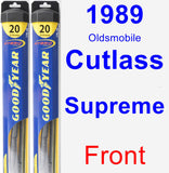 Front Wiper Blade Pack for 1989 Oldsmobile Cutlass Supreme - Hybrid