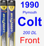 Front Wiper Blade Pack for 1990 Plymouth Colt - Hybrid
