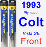 Front Wiper Blade Pack for 1993 Plymouth Colt - Hybrid