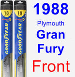 Front Wiper Blade Pack for 1988 Plymouth Gran Fury - Hybrid