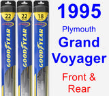 Front & Rear Wiper Blade Pack for 1995 Plymouth Grand Voyager - Hybrid