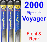 Front & Rear Wiper Blade Pack for 2000 Plymouth Voyager - Hybrid
