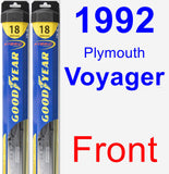 Front Wiper Blade Pack for 1992 Plymouth Voyager - Hybrid