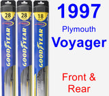 Front & Rear Wiper Blade Pack for 1997 Plymouth Voyager - Hybrid