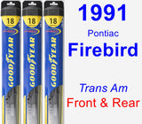 Front & Rear Wiper Blade Pack for 1991 Pontiac Firebird - Hybrid