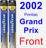 Front Wiper Blade Pack for 2002 Pontiac Grand Prix - Hybrid