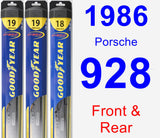 Front & Rear Wiper Blade Pack for 1986 Porsche 928 - Hybrid
