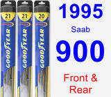 Front & Rear Wiper Blade Pack for 1995 Saab 900 - Hybrid
