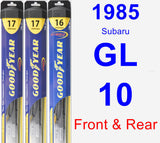 Front & Rear Wiper Blade Pack for 1985 Subaru GL-10 - Hybrid
