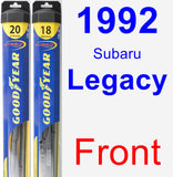 Front Wiper Blade Pack for 1992 Subaru Legacy - Hybrid