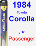 Passenger Wiper Blade for 1984 Toyota Corolla - Hybrid