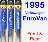 Front & Rear Wiper Blade Pack for 1995 Volkswagen EuroVan - Hybrid